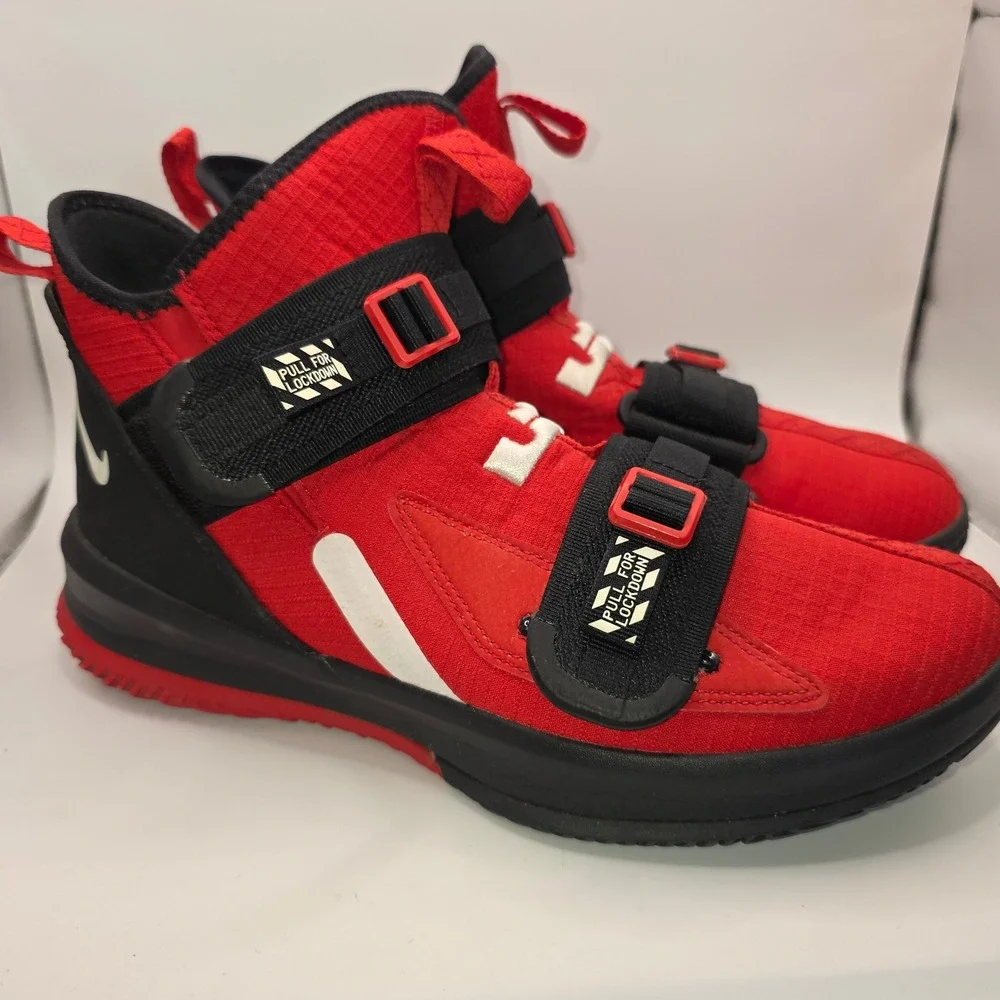 Nike LeBron Soldier 13 SFG University Red Black AR4225-600 Mens Basketball Shoes